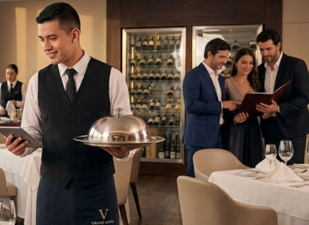 Mesero Profesional de Hospitalidad para V Grand Hotel