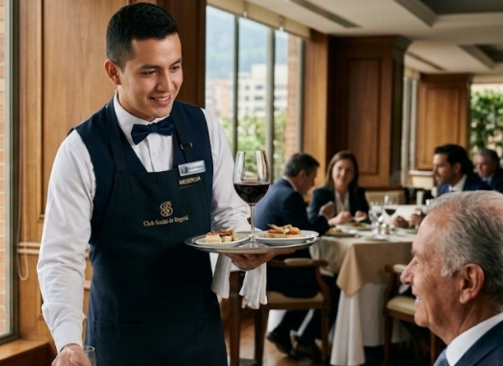 Meseroa de Alimentos y Bebidas para Club Social